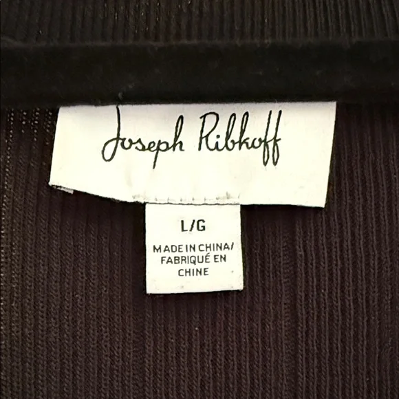 Joseph Ribkoff Black Ribbed Short Sleeve Top - Picture 2 of 2